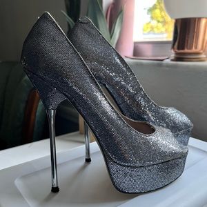 Steve Madden High heels size 5.5 Silver Sparkle High Heels